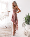 Saskia High Low Dress - Embroidery Rose