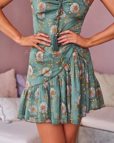 Demi Dress - Green Floral