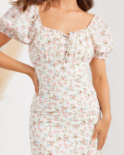 Blakely Dress-White Floral