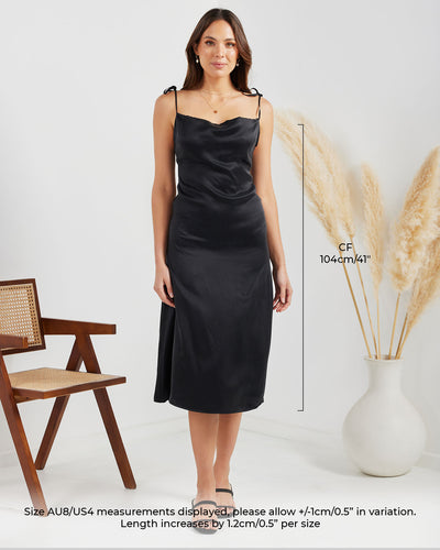 Thalia Silk Dress-RUST