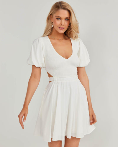 Quentina Dress-White