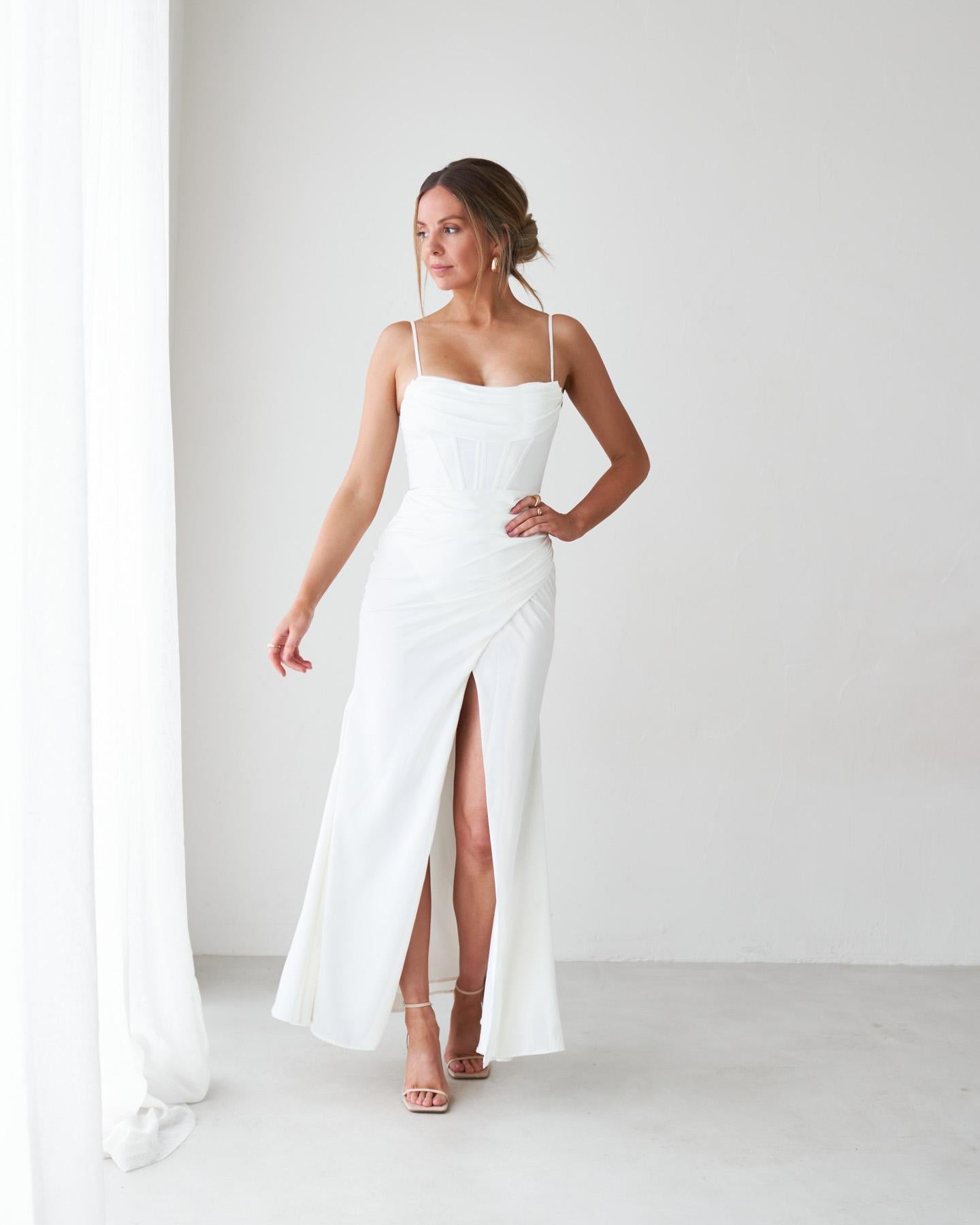 Cordelia Dress-White