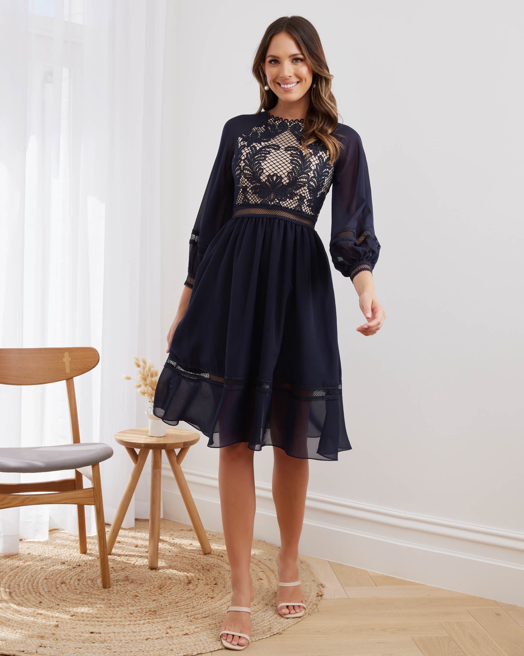 Twosisters The Label Avril Midi Dress Navy